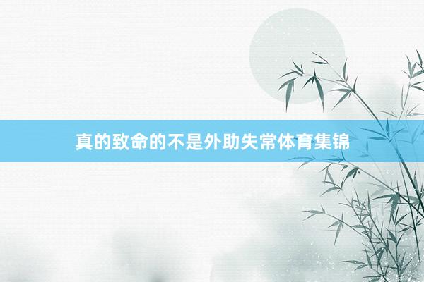 真的致命的不是外助失常体育集锦