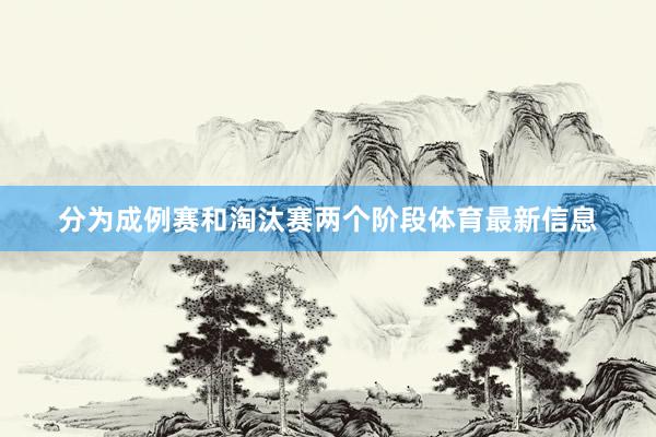 分为成例赛和淘汰赛两个阶段体育最新信息