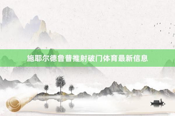 施耶尔德鲁普推射破门体育最新信息
