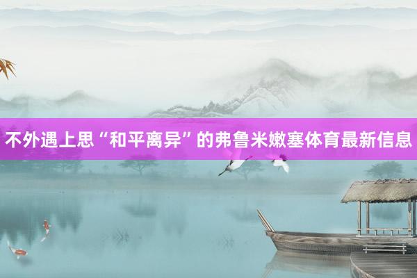 不外遇上思“和平离异”的弗鲁米嫩塞体育最新信息
