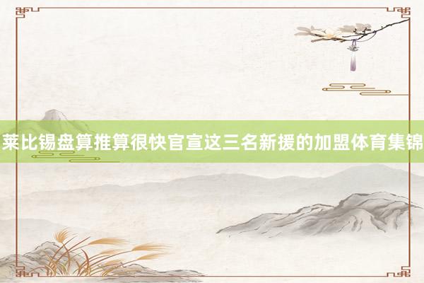 莱比锡盘算推算很快官宣这三名新援的加盟体育集锦