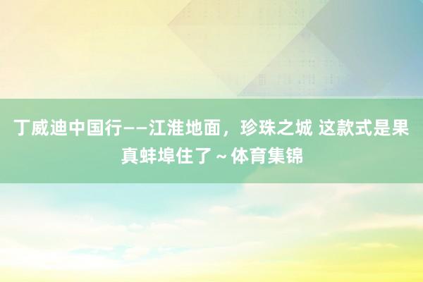 丁威迪中国行——江淮地面，珍珠之城 这款式是果真蚌埠住了～体育集锦