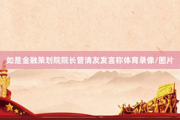 如是金融策划院院长管清友发言称体育录像/图片