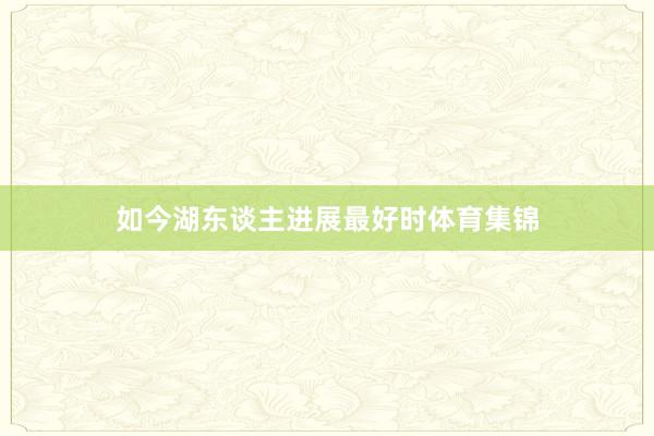 如今湖东谈主进展最好时体育集锦