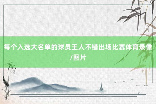 每个入选大名单的球员王人不错出场比赛体育录像/图片