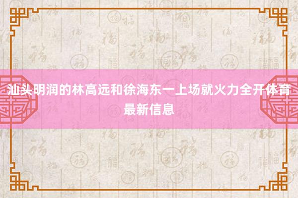 汕头明润的林高远和徐海东一上场就火力全开体育最新信息