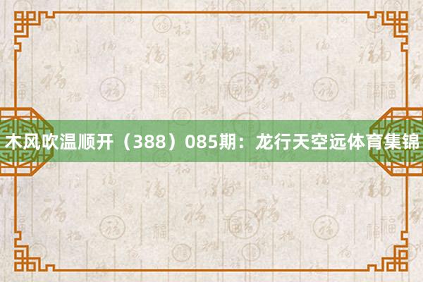 木风吹温顺开(388) 085期:龙行天空远体育集锦