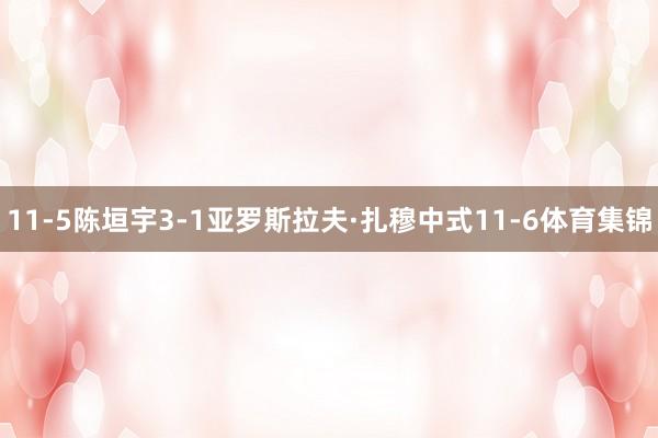 11-5陈垣宇3-1亚罗斯拉夫·扎穆中式11-6体育集锦